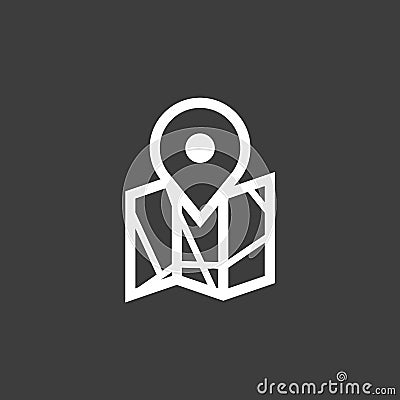 Map pin and geolocation mapping icon. color set. Vector Illustration