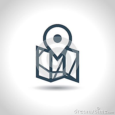 Map pin and geolocation mapping icon. color set. Vector Illustration