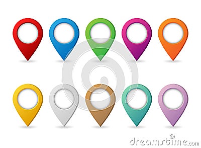 Map pin icon in flat style. Pointer destination vector illustration on isolated background. Gps navigation sign business concept Vector Illustration