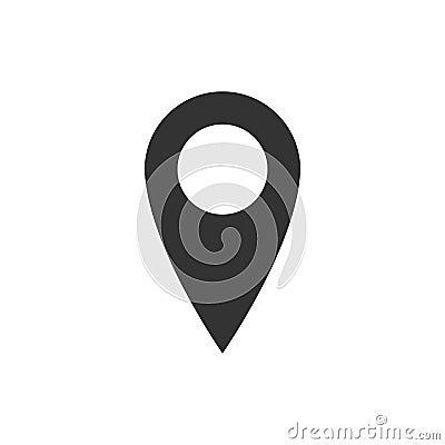 Map pin icon isolated. Pointer symbol. Location sign. Navigation map, gps, direction, place, compass, contact, search Vector Illustration