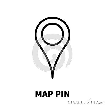 Map pin icon or logo in modern line style. Vector Illustration