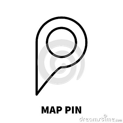 Map pin icon or logo in modern line style. Vector Illustration