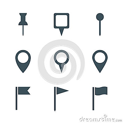 Map pin icon set Vector Illustration