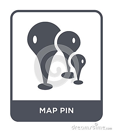 map pin icon in trendy design style. map pin icon isolated on white background. map pin vector icon simple and modern flat symbol Vector Illustration