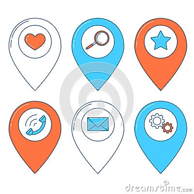 Map pin line design Stock Photo