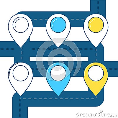 Map pin line design Stock Photo