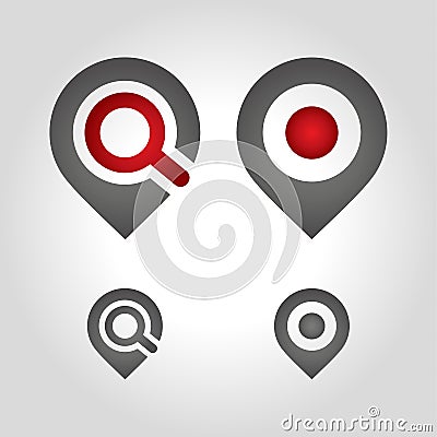 map pin logo, icon and symbol vector illustration Vector Illustration