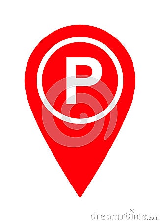 Map pointer pin parking sign Vector Illustration