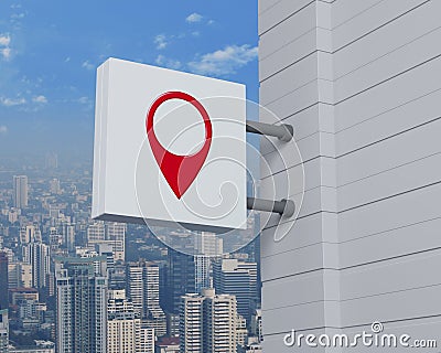 Map pointer navigation concept, 3D rendering Stock Photo