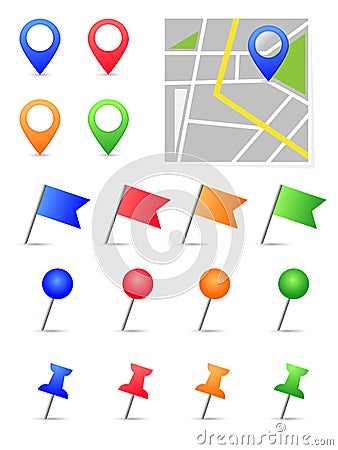 Map pins Stock Photo