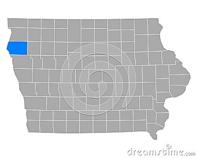 Map of Plymouth in Iowa Vector Illustration