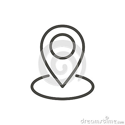 Map point icon vector. Outline pointer, line navigation symbol. Vector Illustration