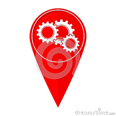 Map pointer gears Vector Illustration