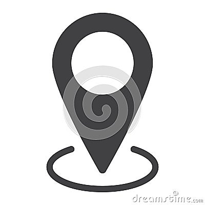 Map pointer glyph icon, web and mobile Vector Illustration