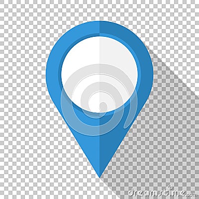 Map pointer icon in flat style on transparent background Vector Illustration