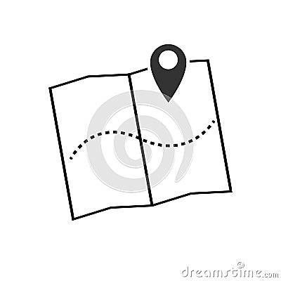 Map pointer icon vector illustration. GPS location symbol with with pin pointer for graphic design, logo, web site, social media, Vector Illustration