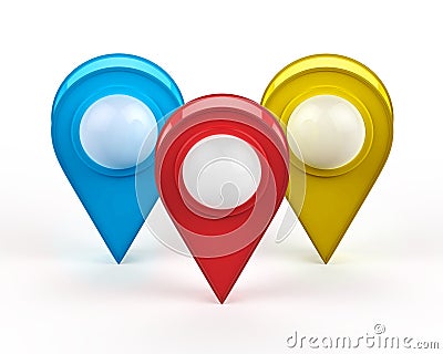 Map pointer isolated on white Stock Photo