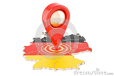 Map pointer on the map of Germany, 3D rendering Stock Photo