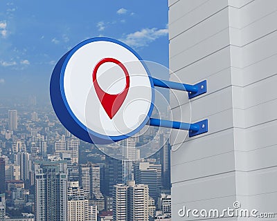 Map pointer navigation concept, 3D rendering Stock Photo