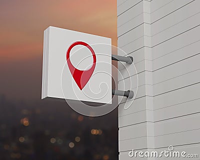 Map pointer navigation concept, 3D rendering Stock Photo