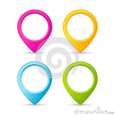 Map pointer pin button Vector Illustration