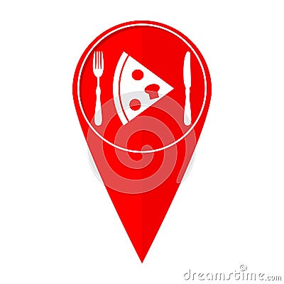 Map pointer pizza Vector Illustration