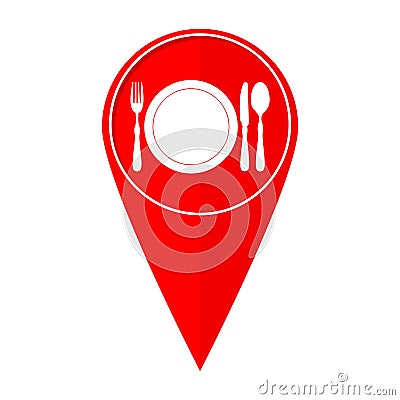 Map pointer restaurant Vector Illustration
