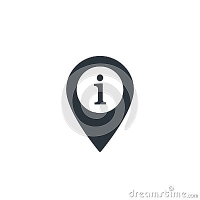 Map pointer with symbol info, information and reference. For location maps. Mark icon. Sign for navigation. Vector isolated Vector Illustration