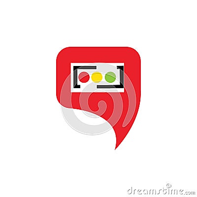 map pointer Traffic light signal - vector icon Vector Illustration