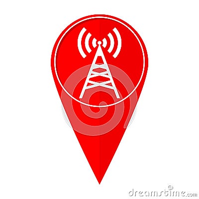 Map pointer transmitter tower Vector Illustration