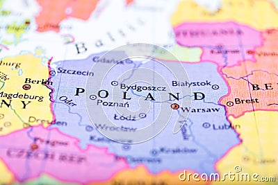 Map of Poland Stock Photo