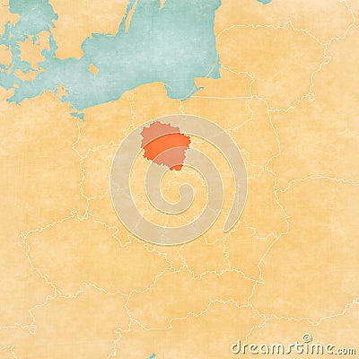 Map of Poland - Kuyavia-Pomerania Stock Photo