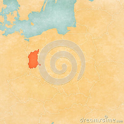 Map of Poland - Lubusz Stock Photo