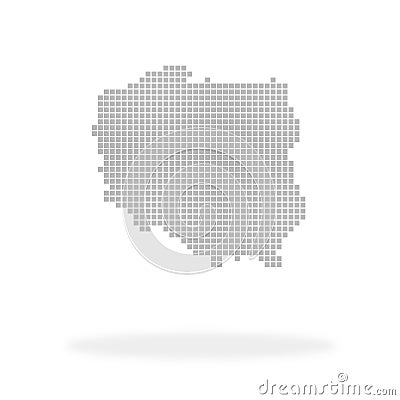 Map of Poland made with grey dots and shadow Stock Photo