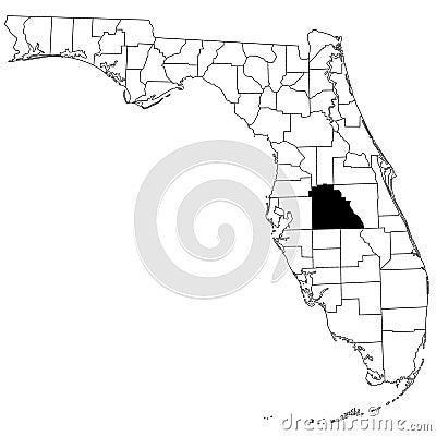Map Of Polk County In Florida State On White Background. Single County