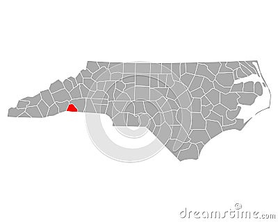 Map of Polk in North Carolina Vector Illustration