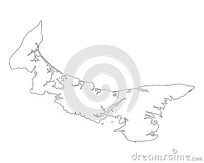 Map of Prince Edward Island Vector Illustration