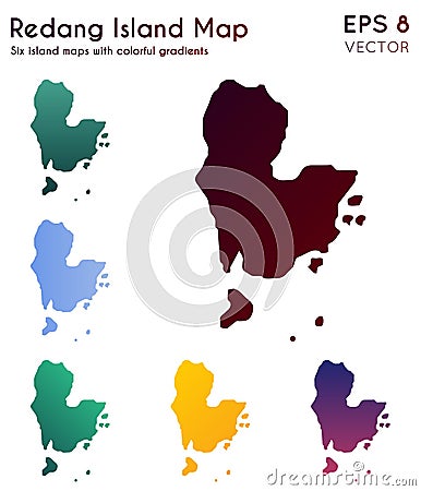 Map of Redang Island with beautiful gradients. Vector Illustration