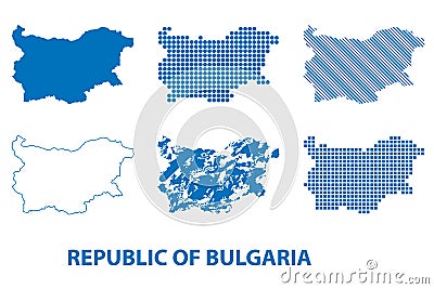 Map of Republic of Bulgaria - vector set of silhouettes Vector Illustration