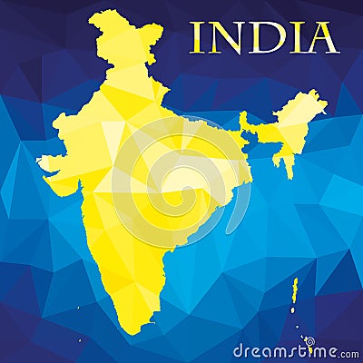Map of the Republic of India Vector Illustration