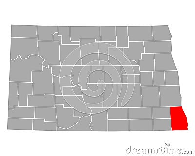 Map of Richland in North Dakota Vector Illustration