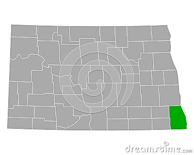 Map of Richland in North Dakota Vector Illustration