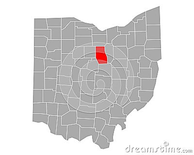 Map of Richland in Ohio Vector Illustration