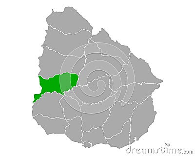 Map of Rio negro in Uruguay Vector Illustration