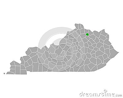 Map of Robertson in Kentucky Vector Illustration
