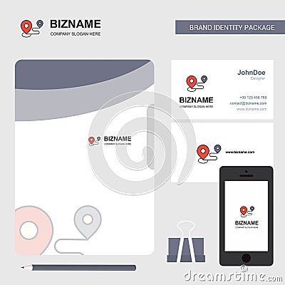 Map route Business Logo, File Cover Visiting Card and Mobile App Design. Vector Illustration Vector Illustration