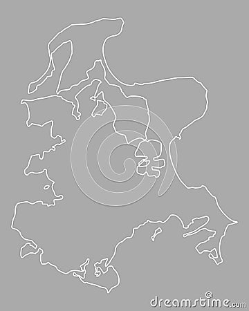 Map of Ruegen Vector Illustration