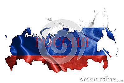 Map Of Russia With Flag Of Country On It 3D Illustration Cartoon Illustration