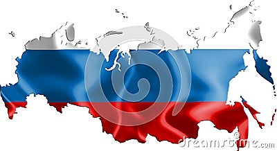 Map of Russia with flag Stock Photo