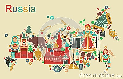 Map Of Russia Vector Illustration
